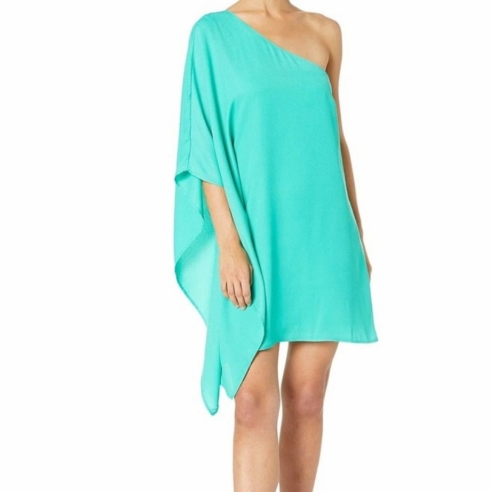 Cupcakes and Cashmere One Shoulder Leaf Green Top S NWT